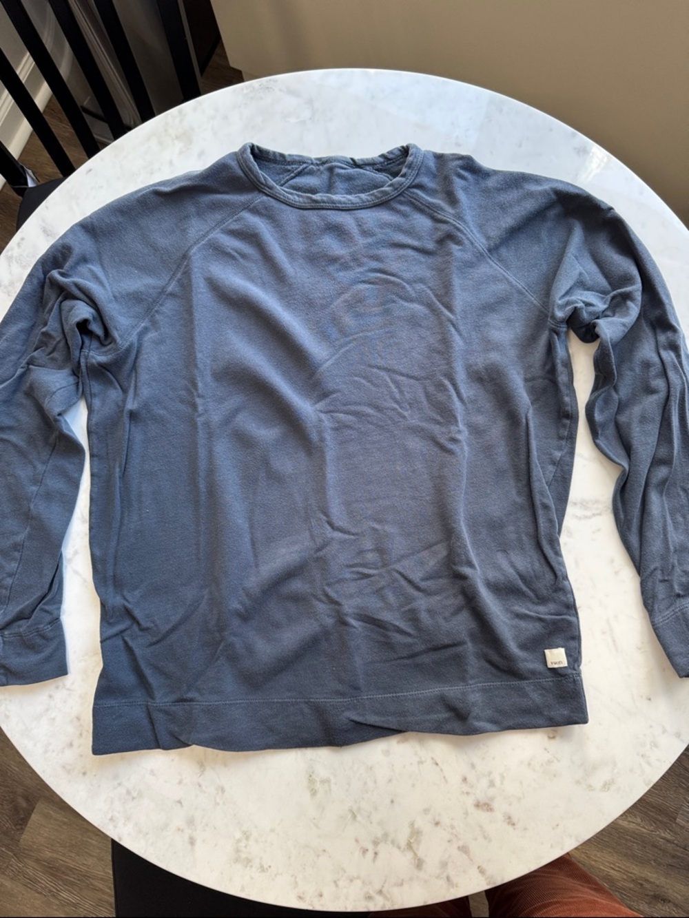 Vuori Men's Long-Sleeve Crewneck sweater in Slate Blue